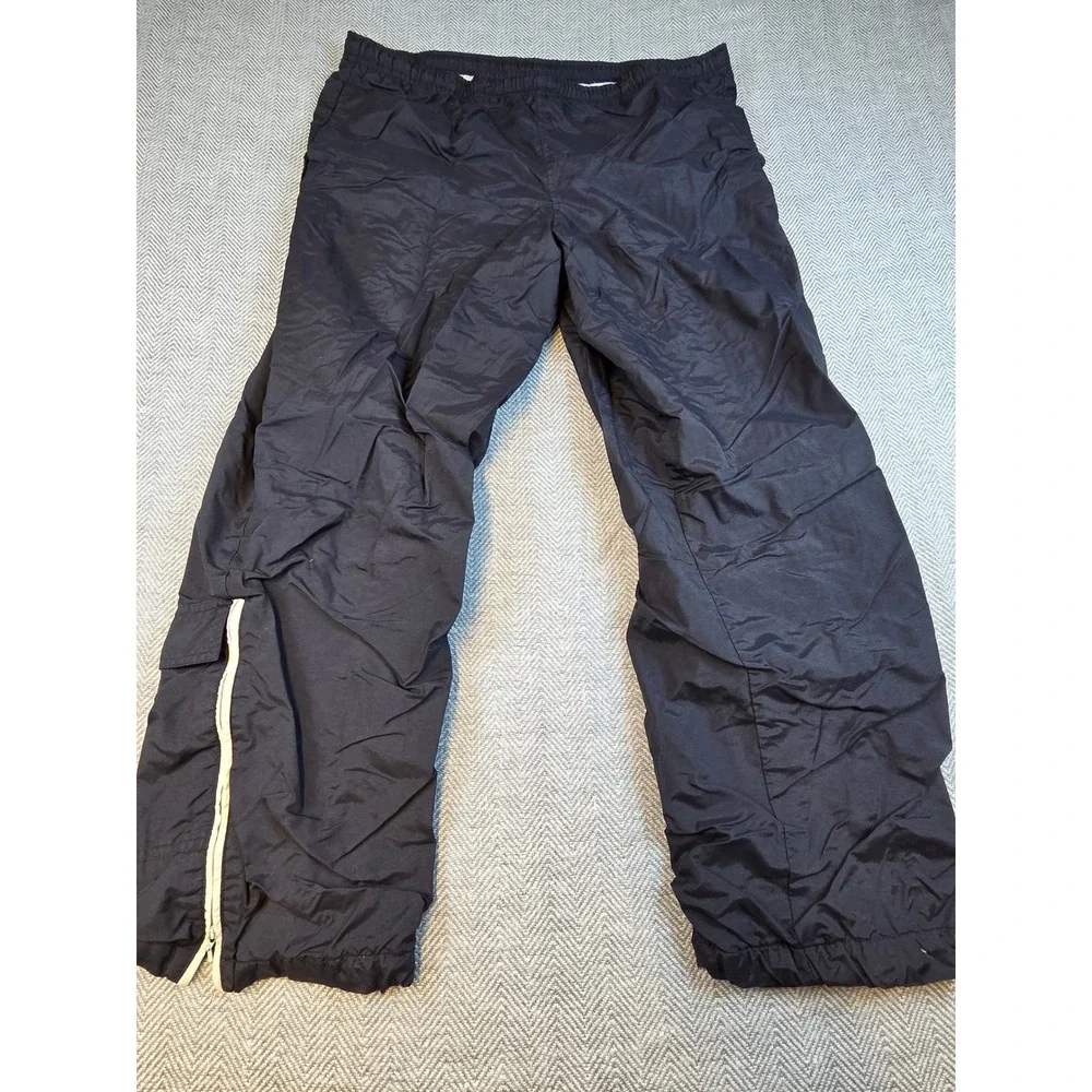 Nike Boys Black Nylon Track Pants Cargo Pocket XL 18-20 Windbreaker Joggers